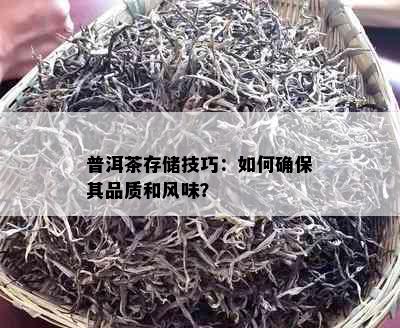 普洱茶存储技巧：如何确保其品质和风味？