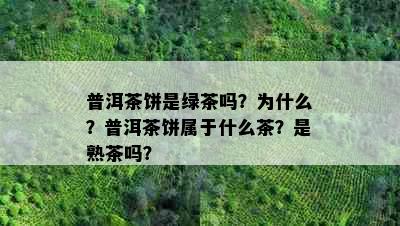 普洱茶饼是绿茶吗？为什么？普洱茶饼属于什么茶？是熟茶吗？