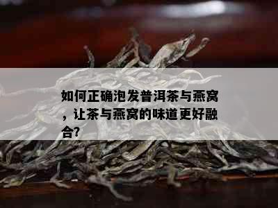 如何正确泡发普洱茶与燕窝，让茶与燕窝的味道更好融合？