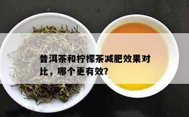 普洱茶和柠檬茶减肥效果对比，哪个更有效？