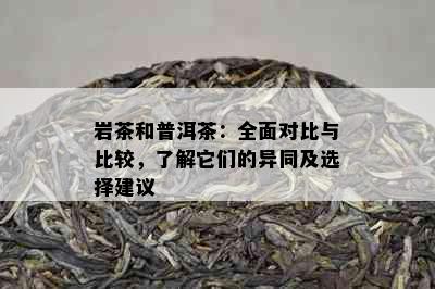 岩茶和普洱茶：全面对比与比较，了解它们的异同及选择建议