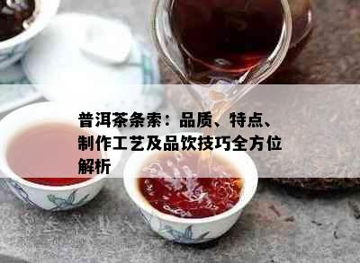 普洱茶条索：品质、特点、制作工艺及品饮技巧全方位解析