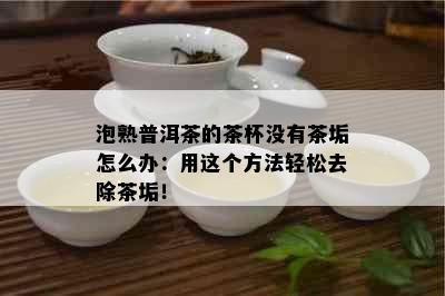 泡熟普洱茶的茶杯没有茶垢怎么办：用这个方法轻松去除茶垢！