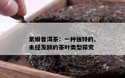 紫娟普洱茶：一种独特的、未经发酵的茶叶类型探究