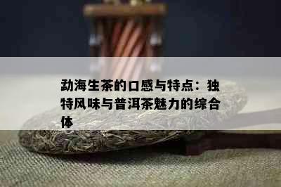 勐海生茶的口感与特点：独特风味与普洱茶魅力的综合体