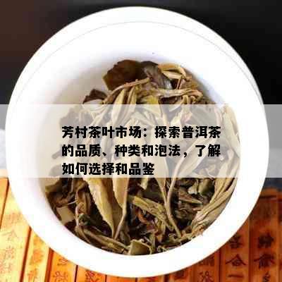 芳村茶叶市场：探索普洱茶的品质、种类和泡法，了解如何选择和品鉴