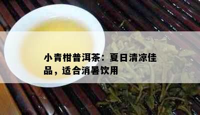 小青柑普洱茶：夏日清凉佳品，适合消暑饮用