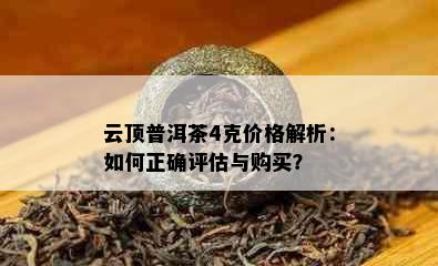 云顶普洱茶4克价格解析：如何正确评估与购买？