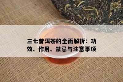 三七普洱茶的全面解析：功效、作用、禁忌与注意事项