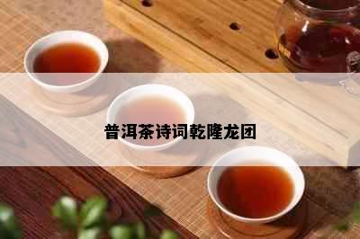 普洱茶诗词乾隆龙团