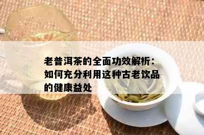 老普洱茶的全面功效解析：如何充分利用这种古老饮品的健康益处