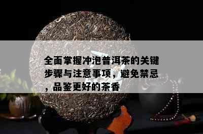 全面掌握冲泡普洱茶的关键步骤与注意事项，避免禁忌，品鉴更好的茶香