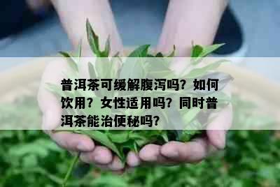 普洱茶可缓解腹泻吗？如何饮用？女性适用吗？同时普洱茶能治便秘吗？