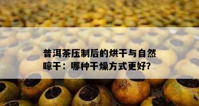 普洱茶压制后的烘干与自然晾干：哪种干燥方式更好？