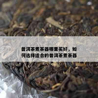 普洱茶煮茶器哪里买好，如何选择适合的普洱茶煮茶器