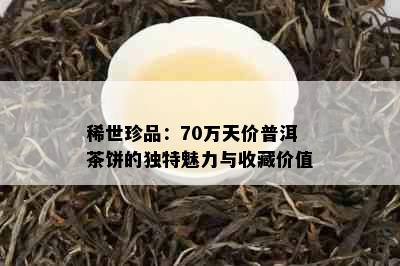 稀世珍品：70万天价普洱茶饼的独特魅力与收藏价值