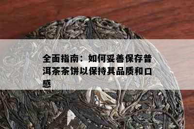 全面指南：如何妥善保存普洱茶茶饼以保持其品质和口感