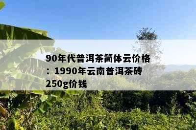 90年代普洱茶简体云价格：1990年云南普洱茶砖250g价钱