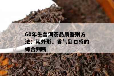 60年生普洱茶品质鉴别方法：从外形、香气到口感的综合判断