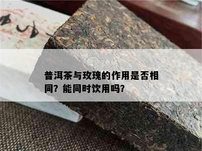 普洱茶与玫瑰的作用是否相同？能同时饮用吗？