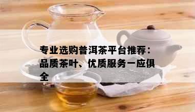 专业选购普洱茶平台推荐：品质茶叶、优质服务一应俱全