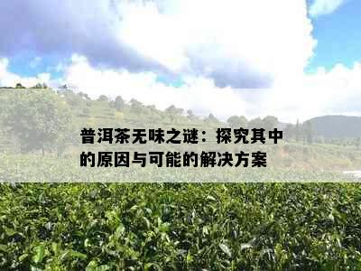 普洱茶无味之谜：探究其中的原因与可能的解决方案