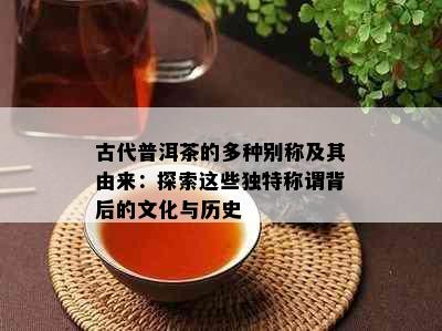 古代普洱茶的多种别称及其由来：探索这些独特称谓背后的文化与历史