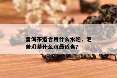 普洱茶适合用什么水泡，泡普洱茶什么水最适合？