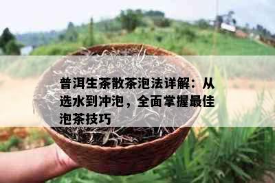 普洱生茶散茶泡法详解：从选水到冲泡，全面掌握更佳泡茶技巧