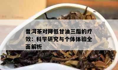 普洱茶对降低甘油三酯的疗效：科学研究与个体体验全面解析