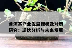 普洱茶产业发展现状及对策研究：现状分析与未来发展