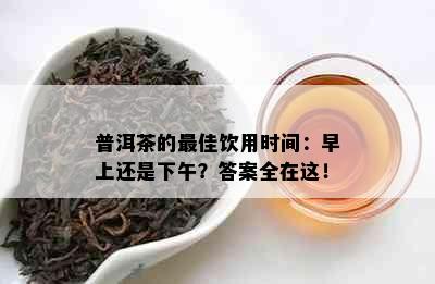 普洱茶的更佳饮用时间：早上还是下午？答案全在这！