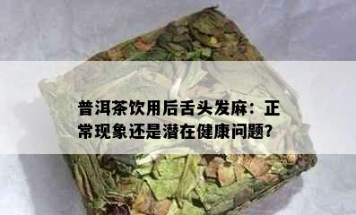 普洱茶饮用后舌头发麻：正常现象还是潜在健康问题？