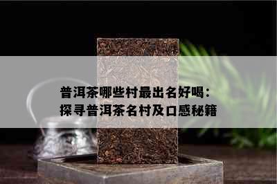 普洱茶哪些村最出名好喝：探寻普洱茶名村及口感秘籍