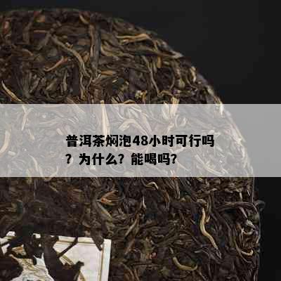 普洱茶焖泡48小时可行吗？为什么？能喝吗？