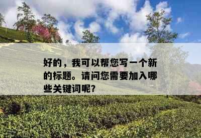 好的，我可以帮您写一个新的标题。请问您需要加入哪些关键词呢？