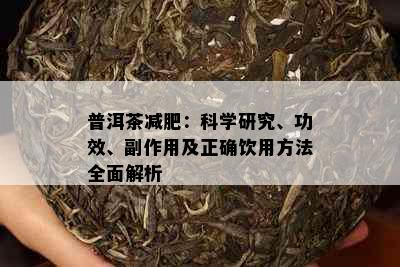 普洱茶减肥：科学研究、功效、副作用及正确饮用方法全面解析