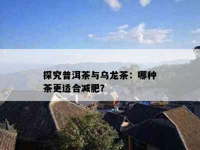 探究普洱茶与乌龙茶：哪种茶更适合减肥？