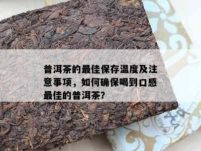 普洱茶的更佳保存温度及注意事项，如何确保喝到口感更佳的普洱茶？