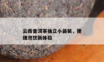 云南普洱茶独立小袋装，便捷泡饮新体验