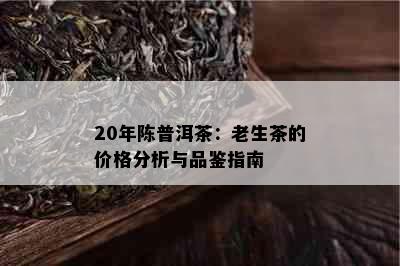 20年陈普洱茶：老生茶的价格分析与品鉴指南