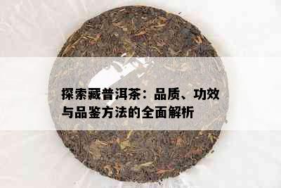 探索藏普洱茶：品质、功效与品鉴方法的全面解析