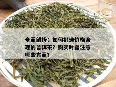 全面解析：如何挑选价格合理的普洱茶？购买时需注意哪些方面？