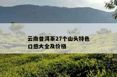 云南普洱茶27个山头特色口感大全及价格