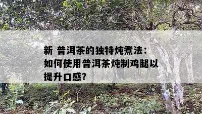 新 普洱茶的独特炖煮法：如何使用普洱茶炖制鸡腿以提升口感？