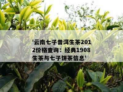 '云南七子普洱生茶2012价格查询：经典1908生茶与七子饼茶信息'