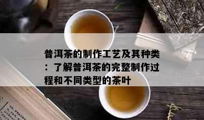 普洱茶的制作工艺及其种类：了解普洱茶的完整制作过程和不同类型的茶叶