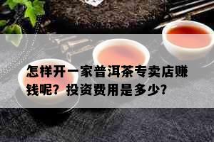 怎样开一家普洱茶专卖店赚钱呢？投资费用是多少？