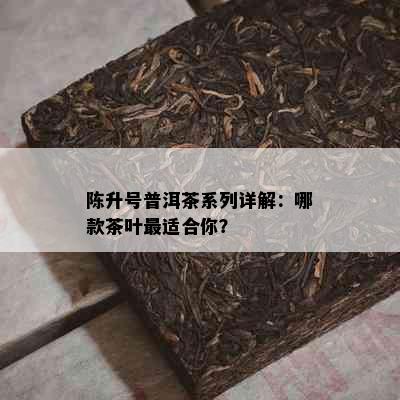 陈升号普洱茶系列详解：哪款茶叶最适合你？