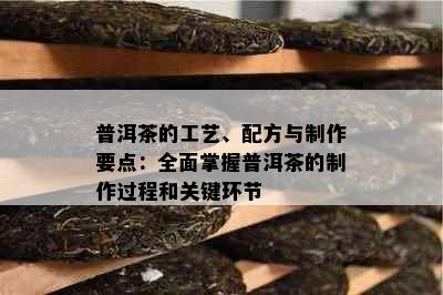 普洱茶的工艺、配方与制作要点：全面掌握普洱茶的制作过程和关键环节